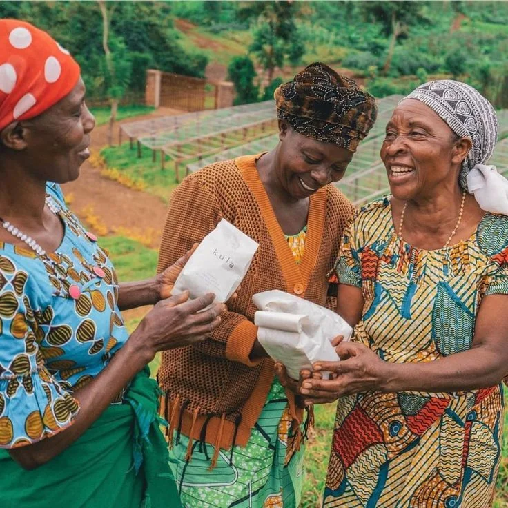 Women exchanging produce